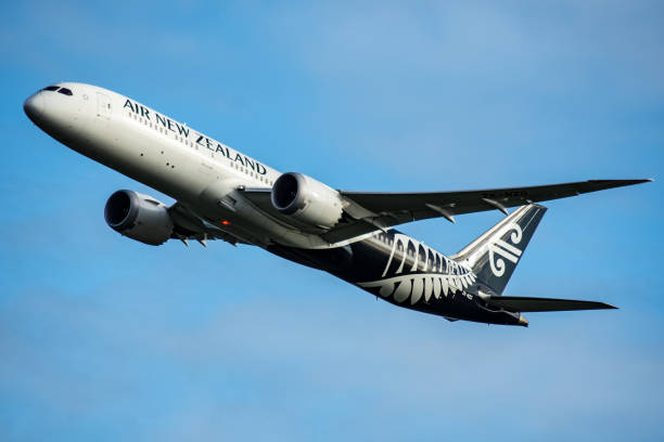 Air New Zealand Boeing 787 Dreamliner, Flying over Auckland City, New Zealand, 19 August 2019